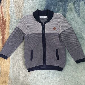 Mayoral Navy Blue and White Striped Kids Sweater